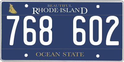 RI license plate 768602