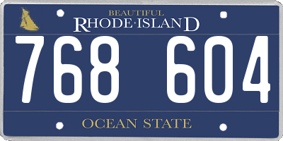 RI license plate 768604
