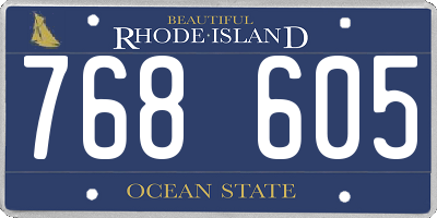 RI license plate 768605