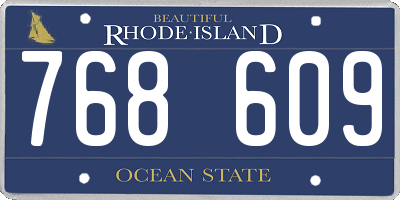 RI license plate 768609