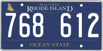RI license plate 768612