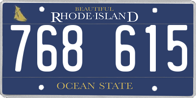 RI license plate 768615