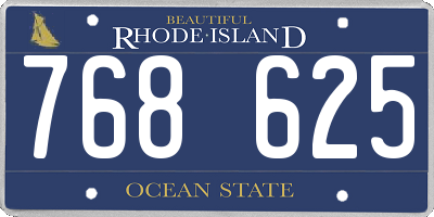 RI license plate 768625