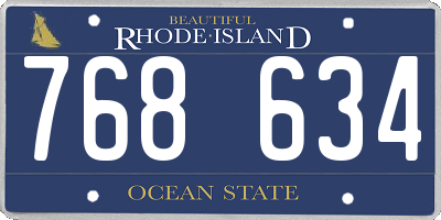 RI license plate 768634