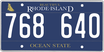 RI license plate 768640