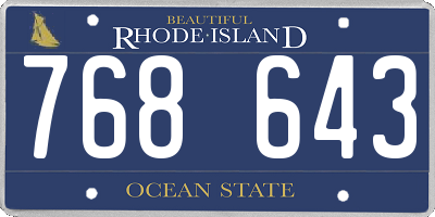 RI license plate 768643