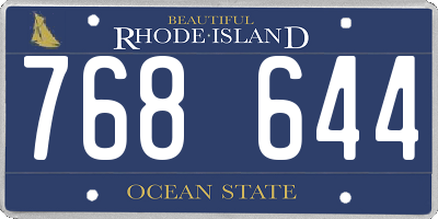 RI license plate 768644