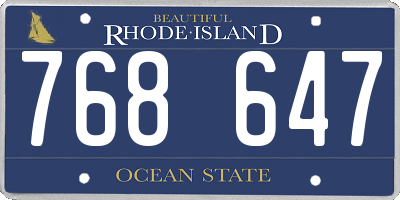 RI license plate 768647