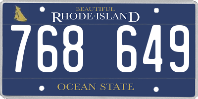 RI license plate 768649