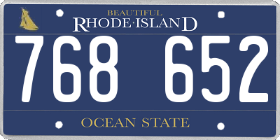 RI license plate 768652