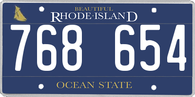 RI license plate 768654