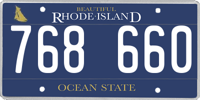 RI license plate 768660