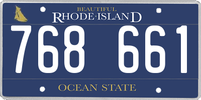 RI license plate 768661