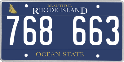 RI license plate 768663