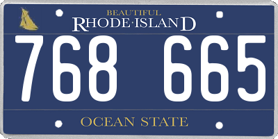 RI license plate 768665