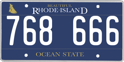 RI license plate 768666