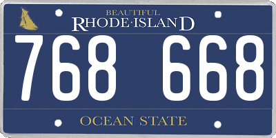 RI license plate 768668