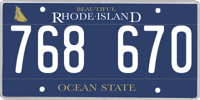 RI license plate 768670