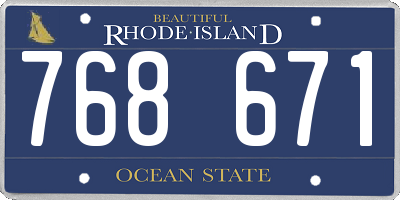 RI license plate 768671