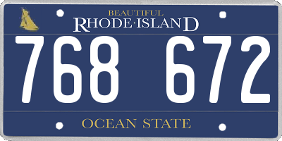 RI license plate 768672
