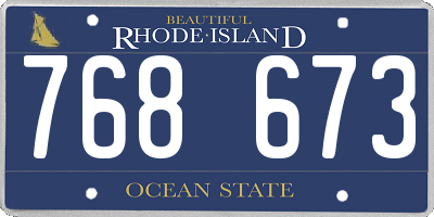 RI license plate 768673
