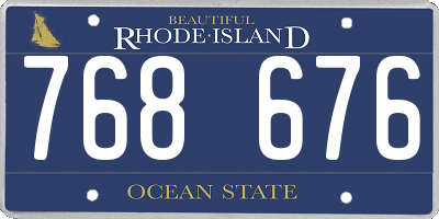 RI license plate 768676