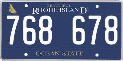 RI license plate 768678