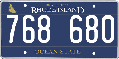 RI license plate 768680