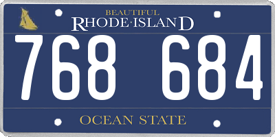 RI license plate 768684