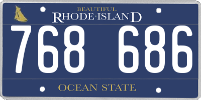 RI license plate 768686