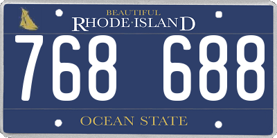 RI license plate 768688