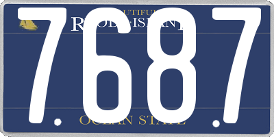 RI license plate 7687