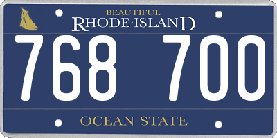 RI license plate 768700