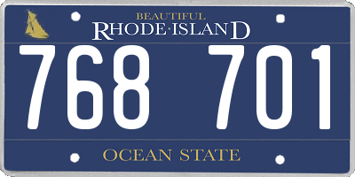 RI license plate 768701