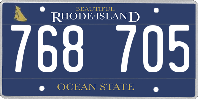RI license plate 768705
