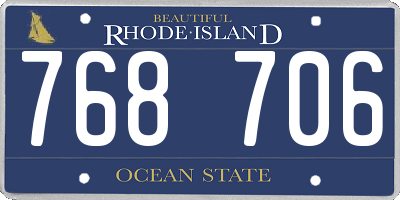 RI license plate 768706