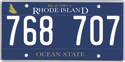 RI license plate 768707