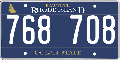 RI license plate 768708