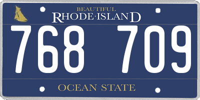 RI license plate 768709