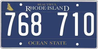RI license plate 768710