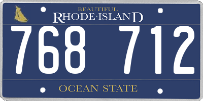 RI license plate 768712