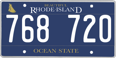 RI license plate 768720