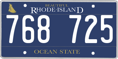 RI license plate 768725