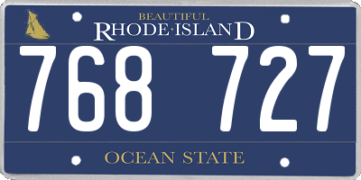 RI license plate 768727