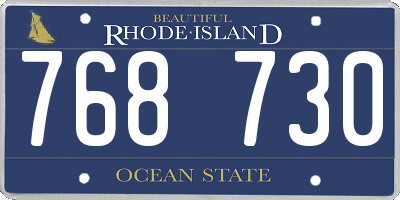 RI license plate 768730