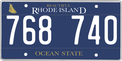 RI license plate 768740