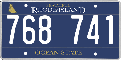 RI license plate 768741