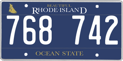 RI license plate 768742