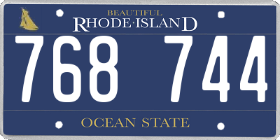 RI license plate 768744