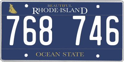 RI license plate 768746